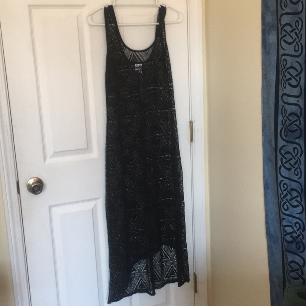 High-low lace swimsuit coverup